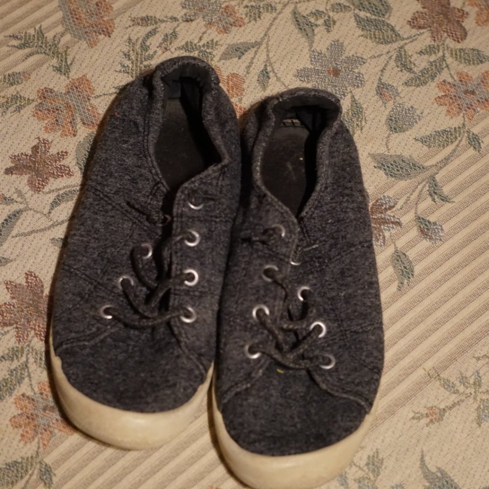 Gray slip on shoes